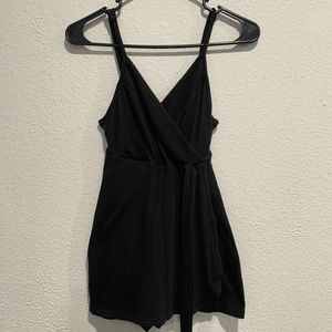 ♡ Black Wrap Tie Romper
